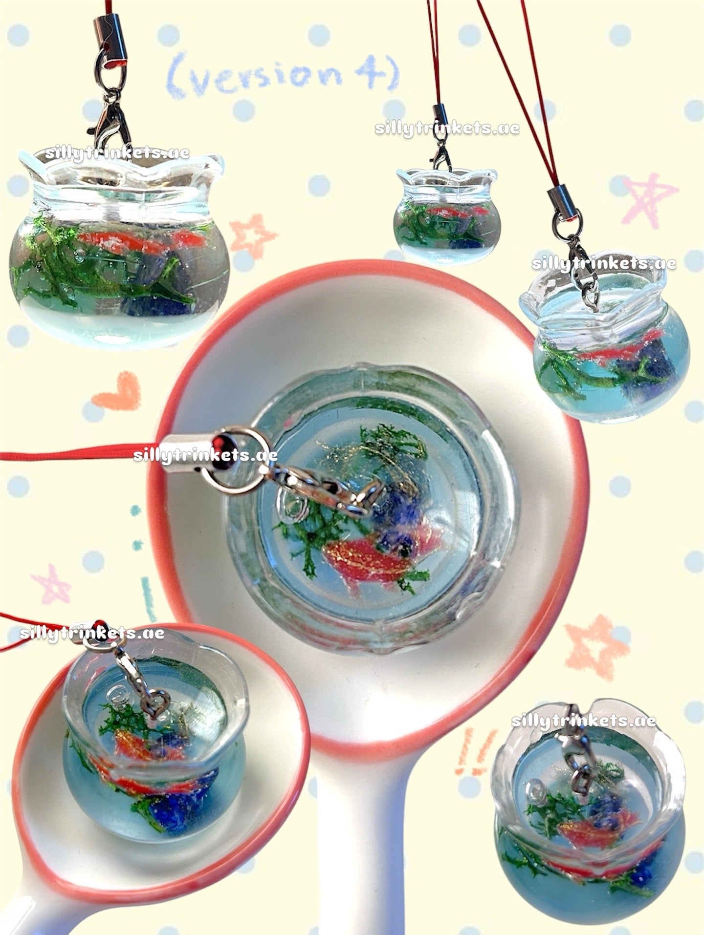 Tiny Fishbowl Charm Keychains โห๐โ