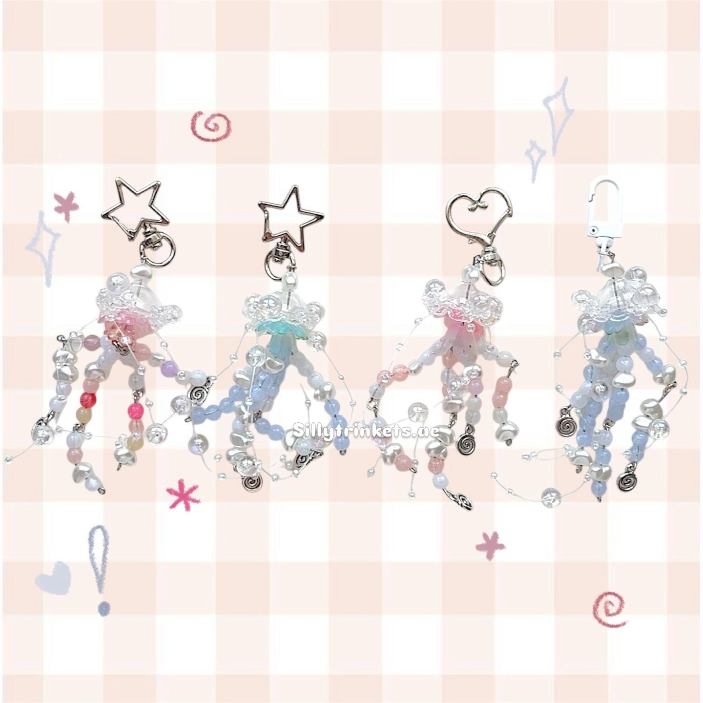 ✮ jellyfish / oceancore keychains ⋆。𖦹°⭒˚。⋆