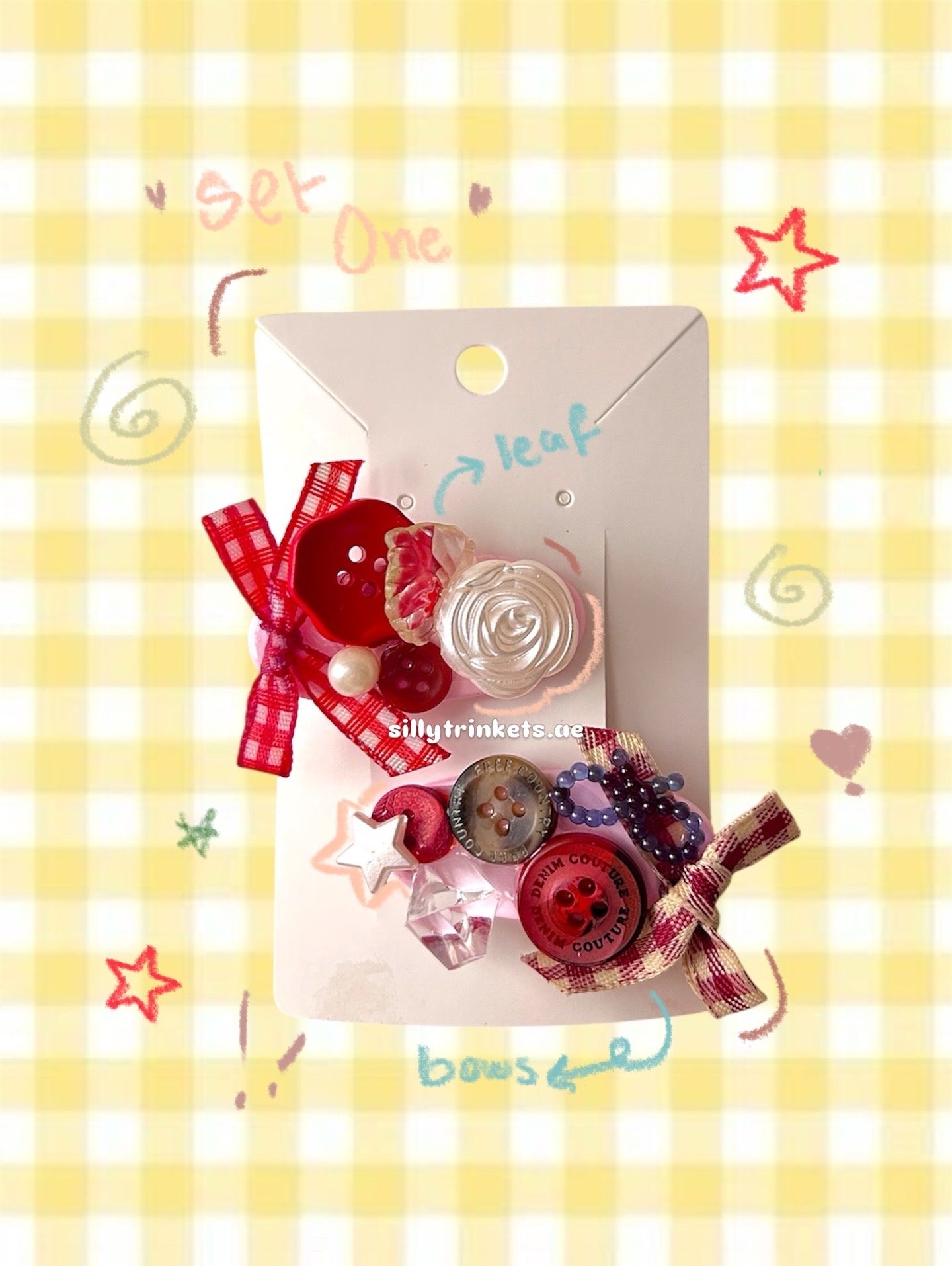 Button hairclips sets 🍡