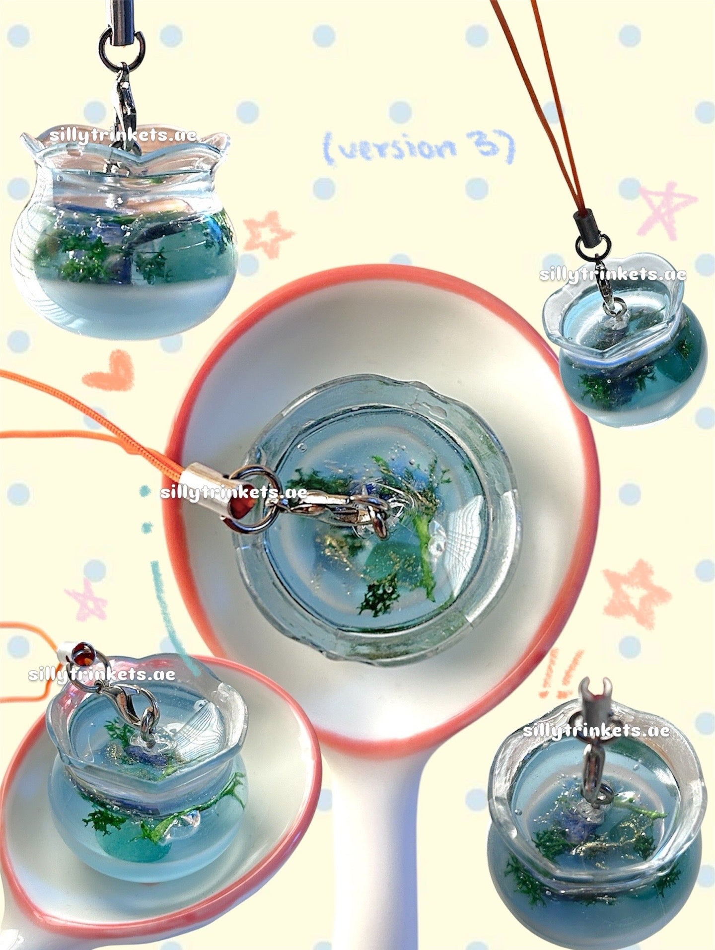 Tiny Fishbowl Charm Keychains ₊˚🐟⋆