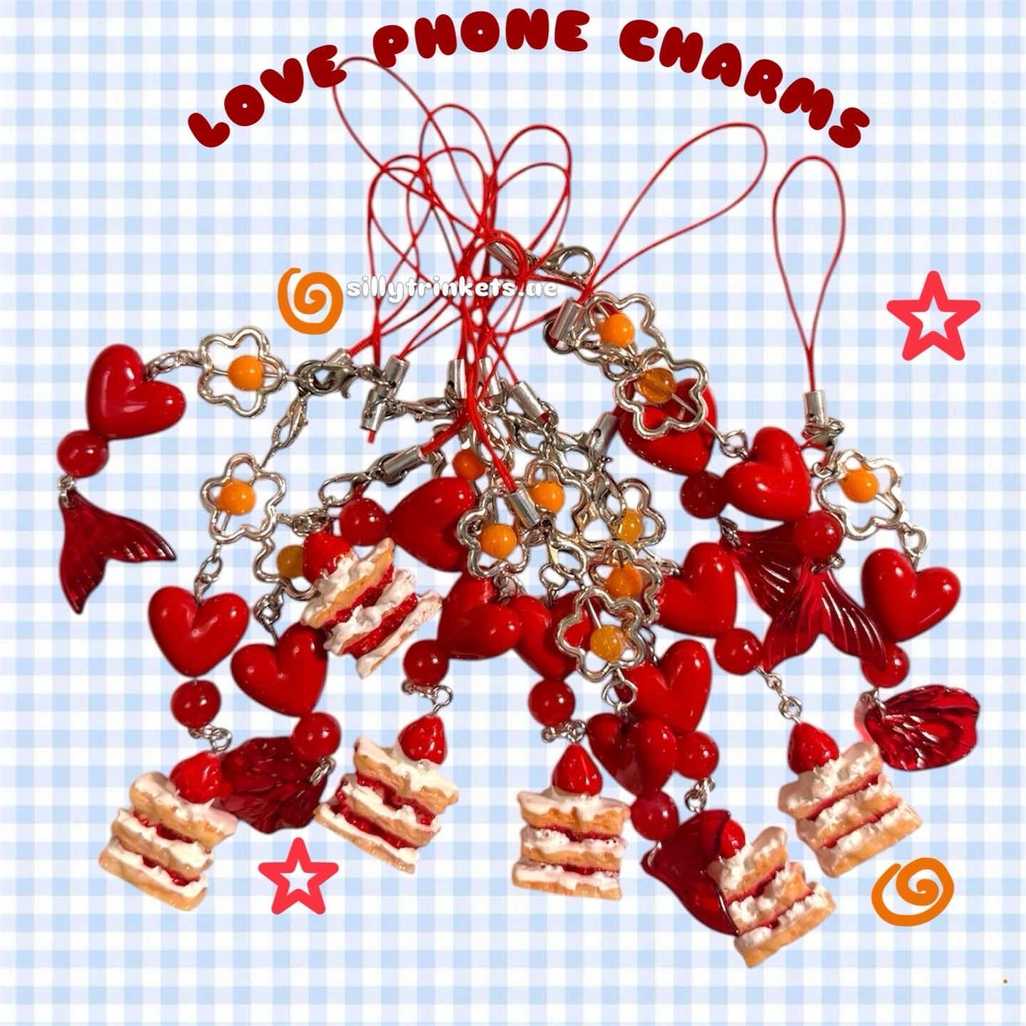 Love heart phone charms ❤️🍰