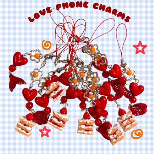 Love heart phone charms ❤️🍰