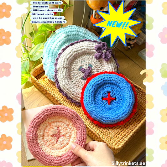 Button crocheted coasters 💗‼️