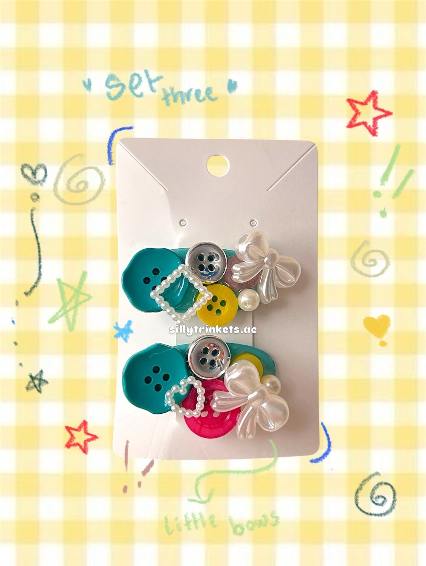 Button hairclips sets 🍡