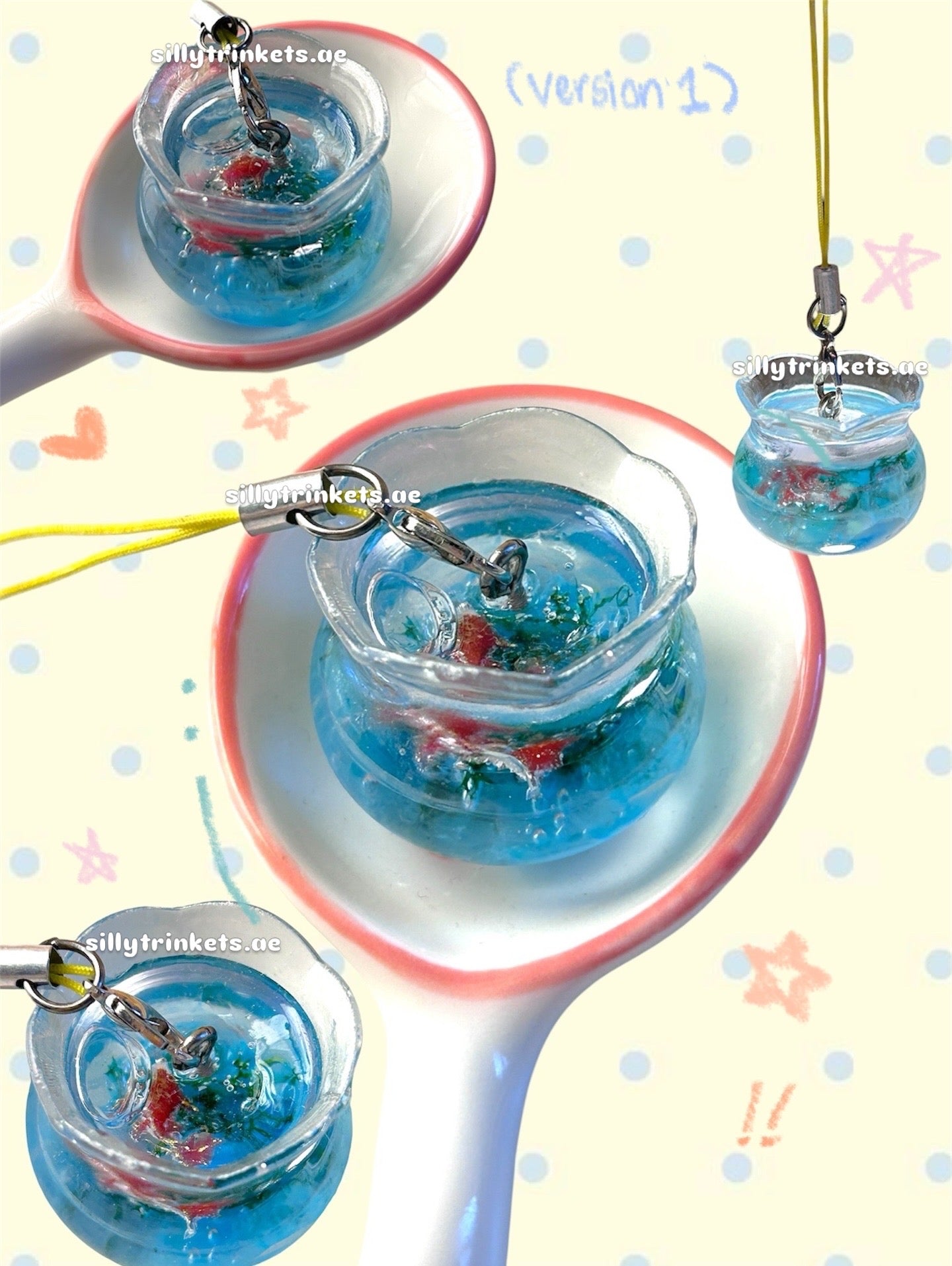 Tiny Fishbowl Charm Keychains ₊˚🐟⋆