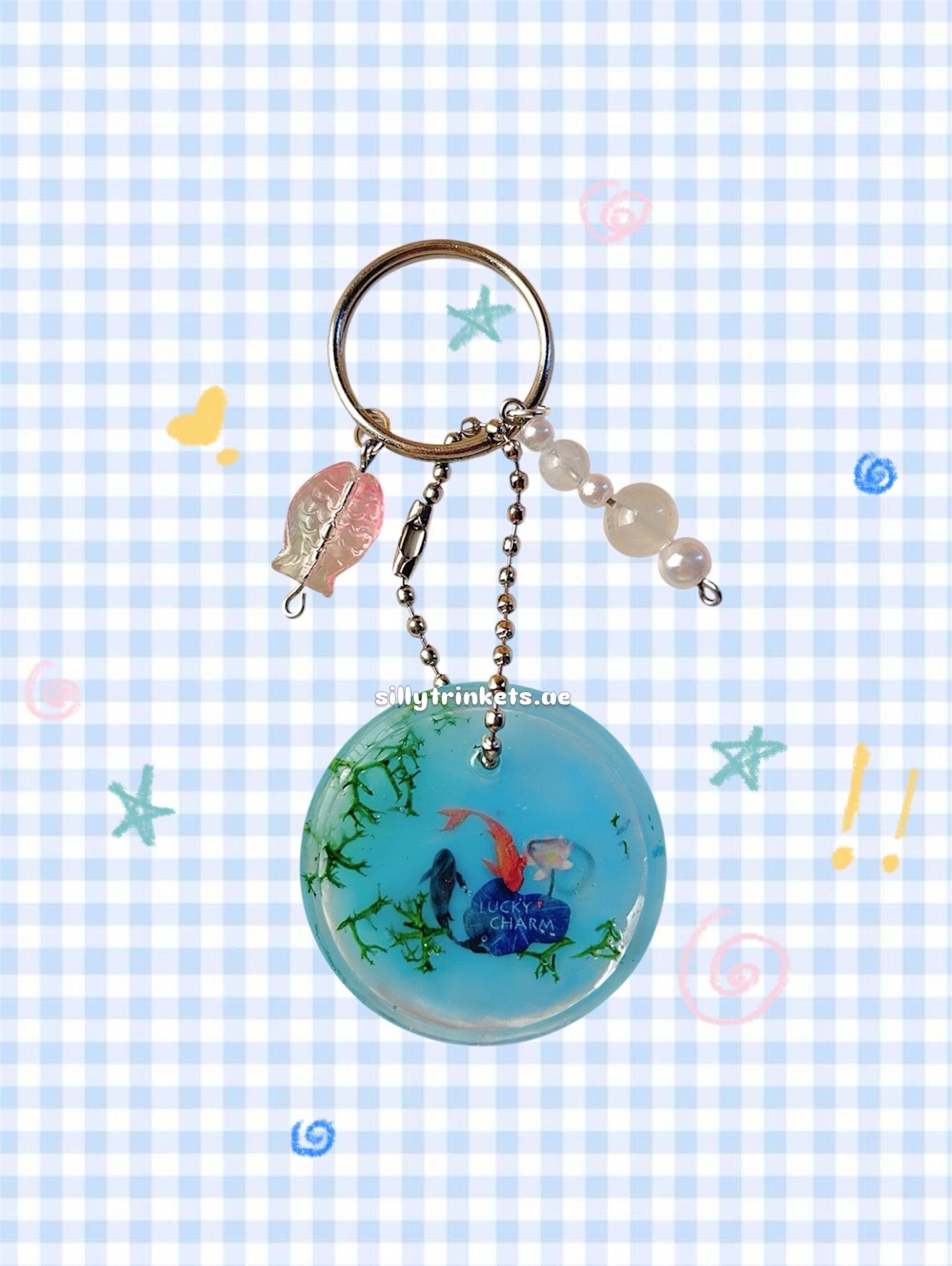 Resin koi pond keychain °‧ 𓆝 𓆟 𓆞 ·｡