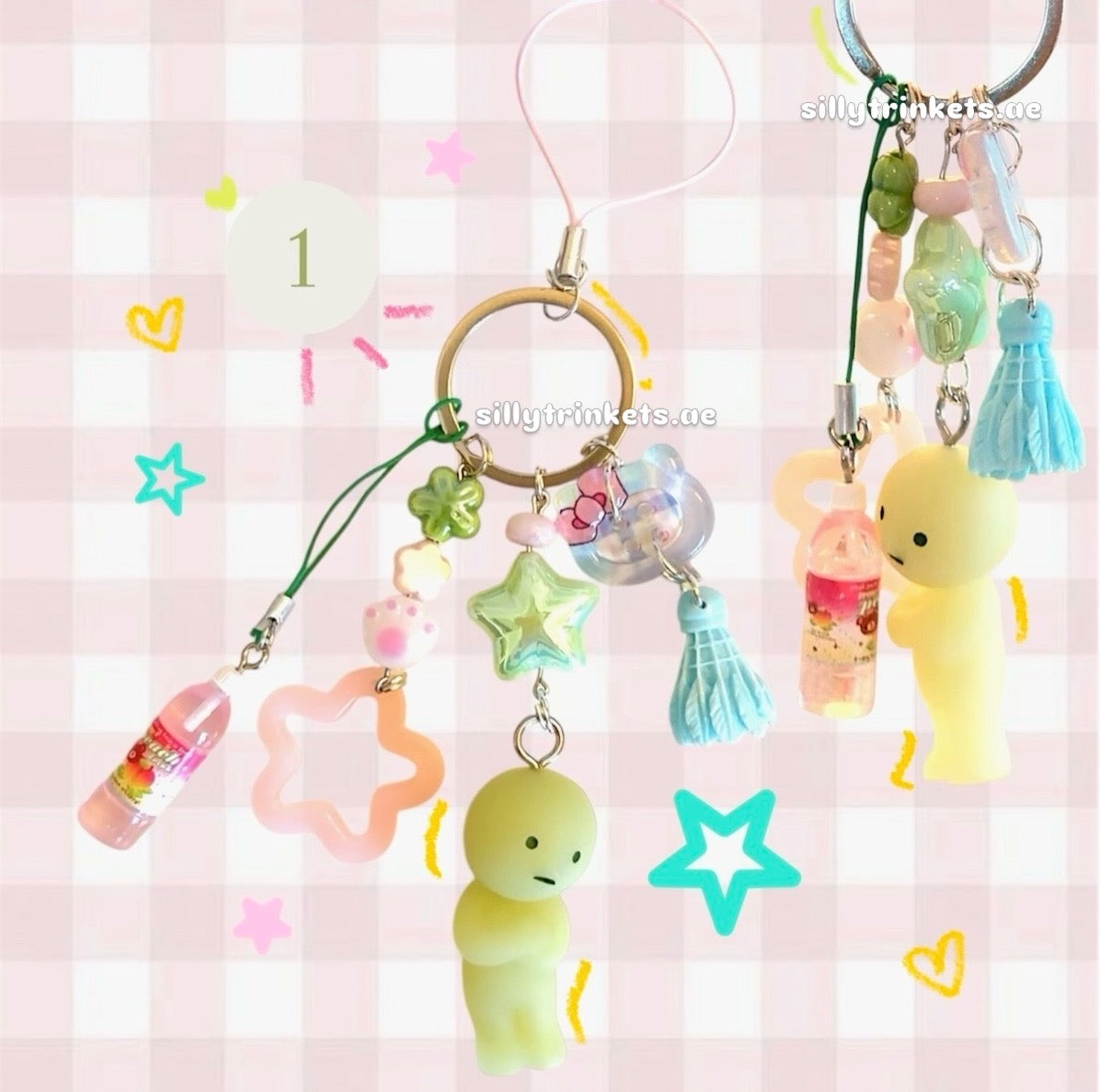 🍥LIMITED BABY SMISKI PINK KEYCHAINS ⭐️🍡☘️