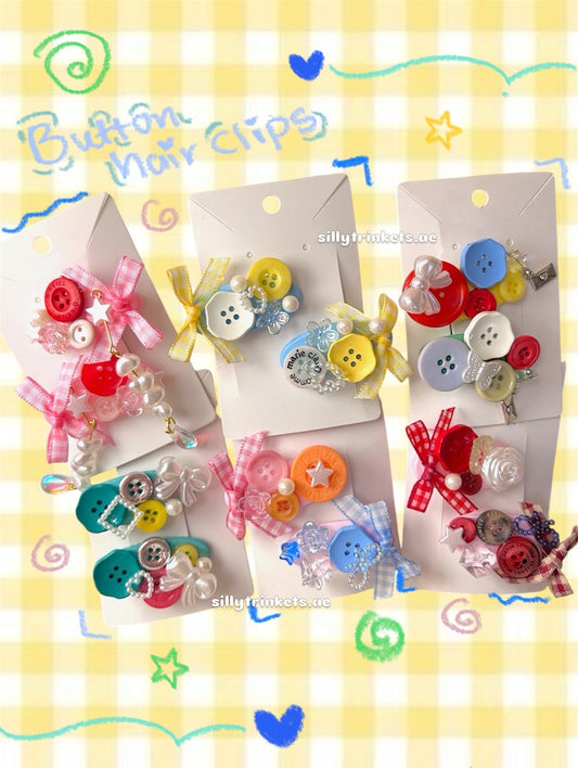 Button hairclips sets 🍡