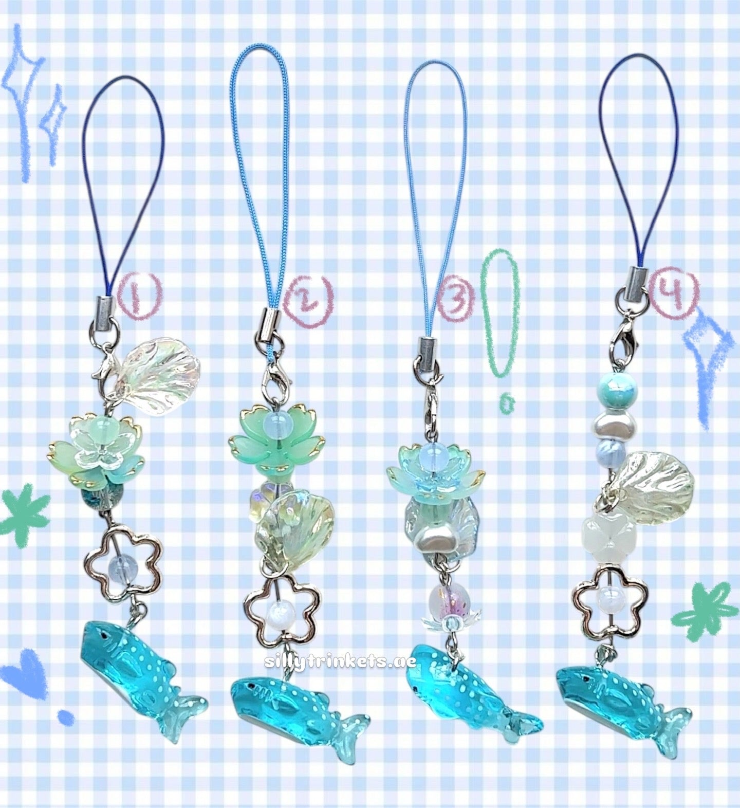 Whale shark phone charms and keychains 🐋🌊🫧