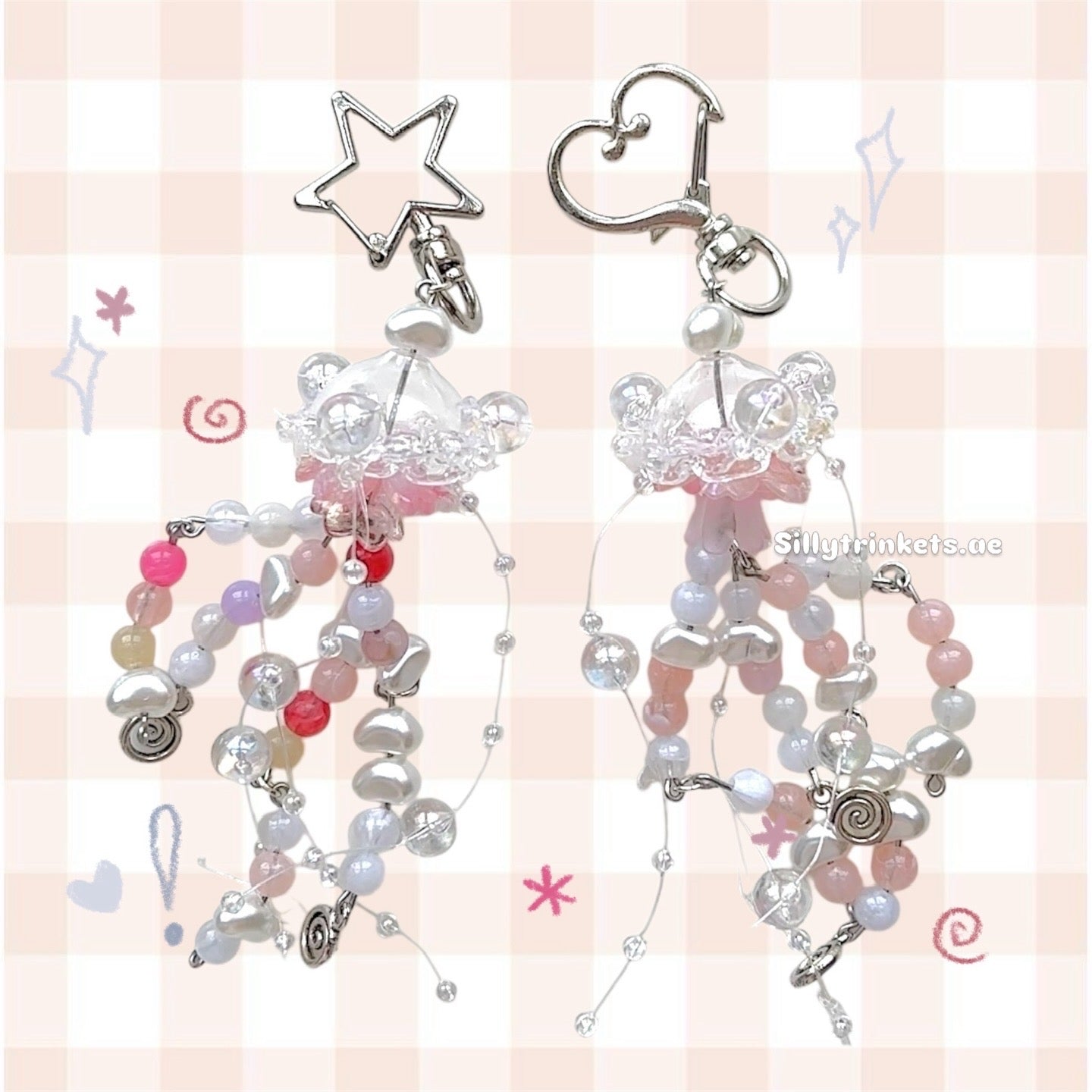 ✮ jellyfish / oceancore keychains ⋆｡𖦹°⭒˚｡⋆