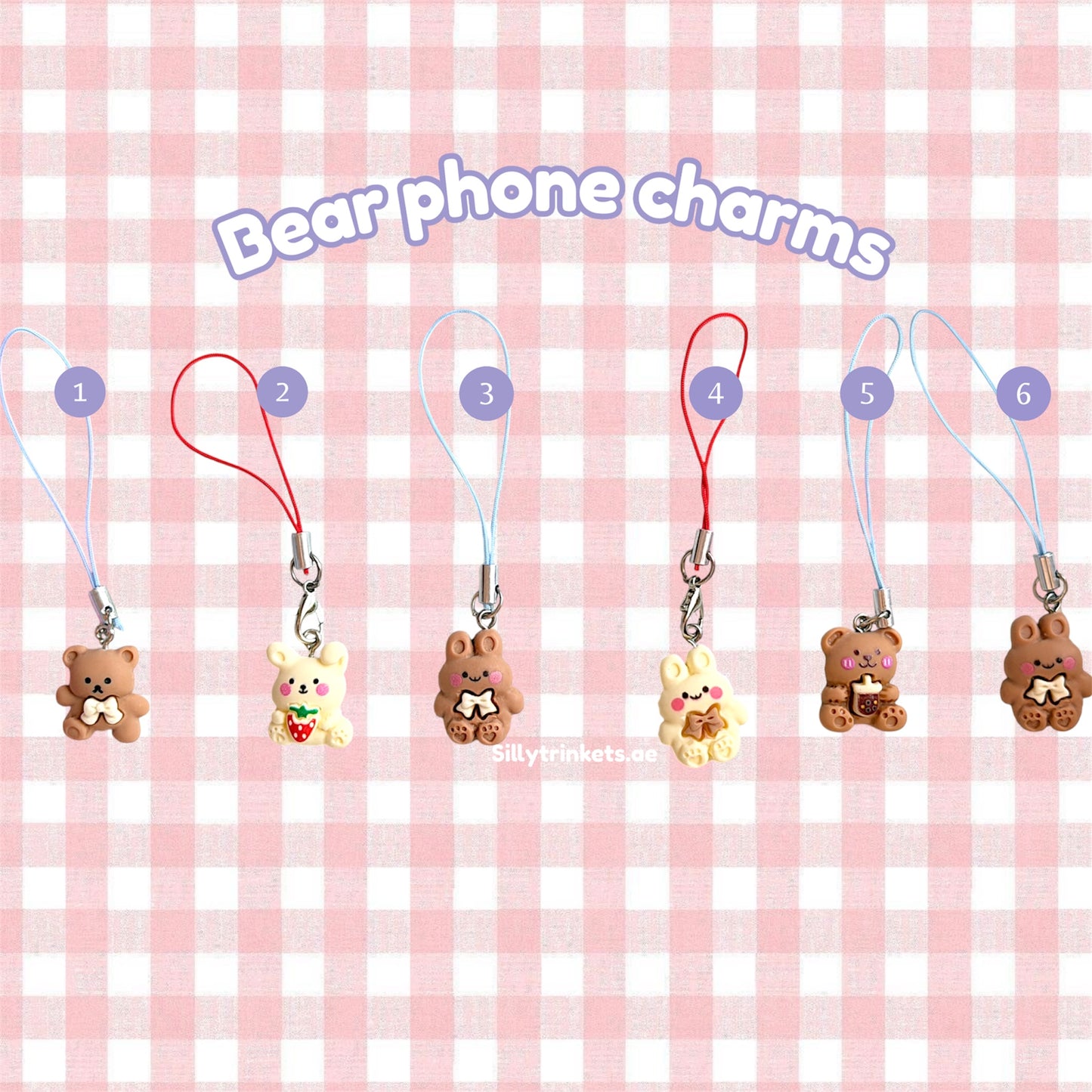 Bear phone charms 🧸💗✨