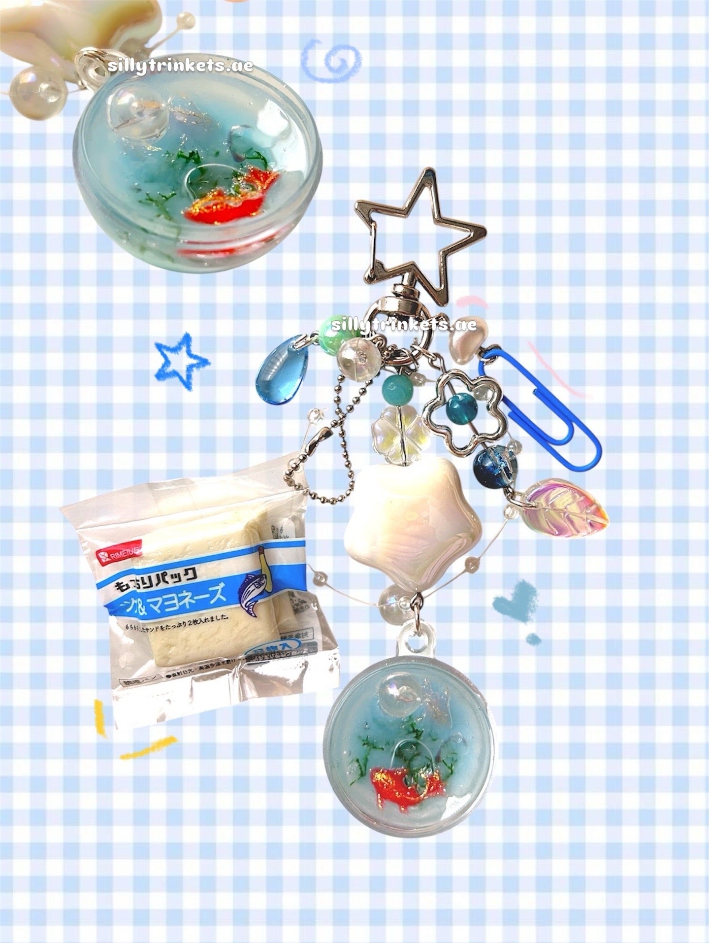Koi fish handmade Ocean Keychains 𓆝 ⋆｡𖦹°‧🫧