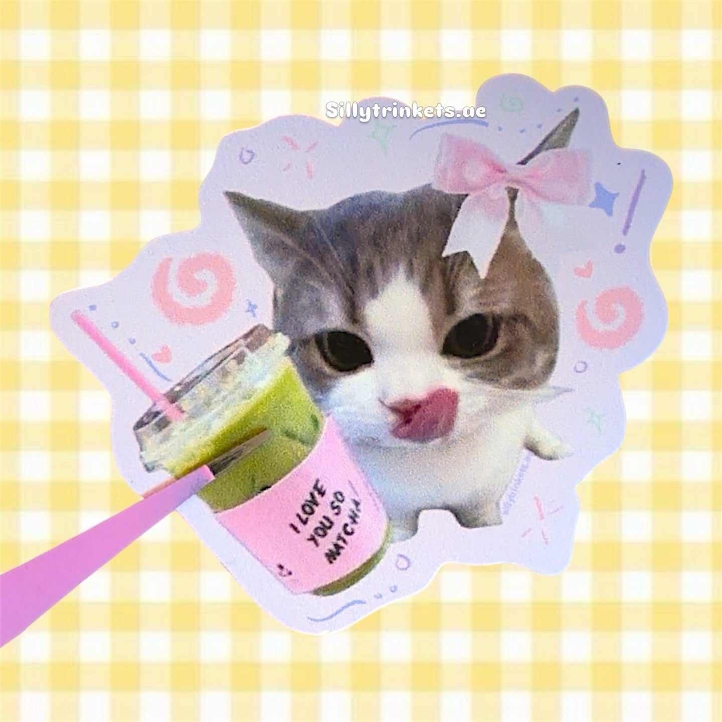 Matcha cat sticker 🐈 🍵
