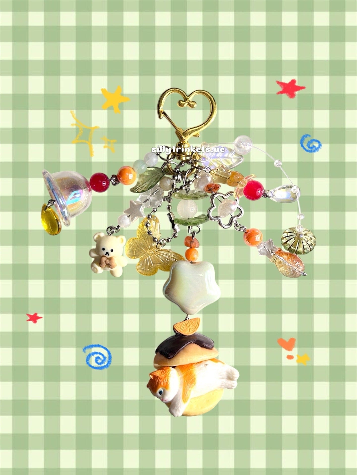 Sleepy Kitty Charm Keychains /ᐠ - ˕ -マ Ⳋ
