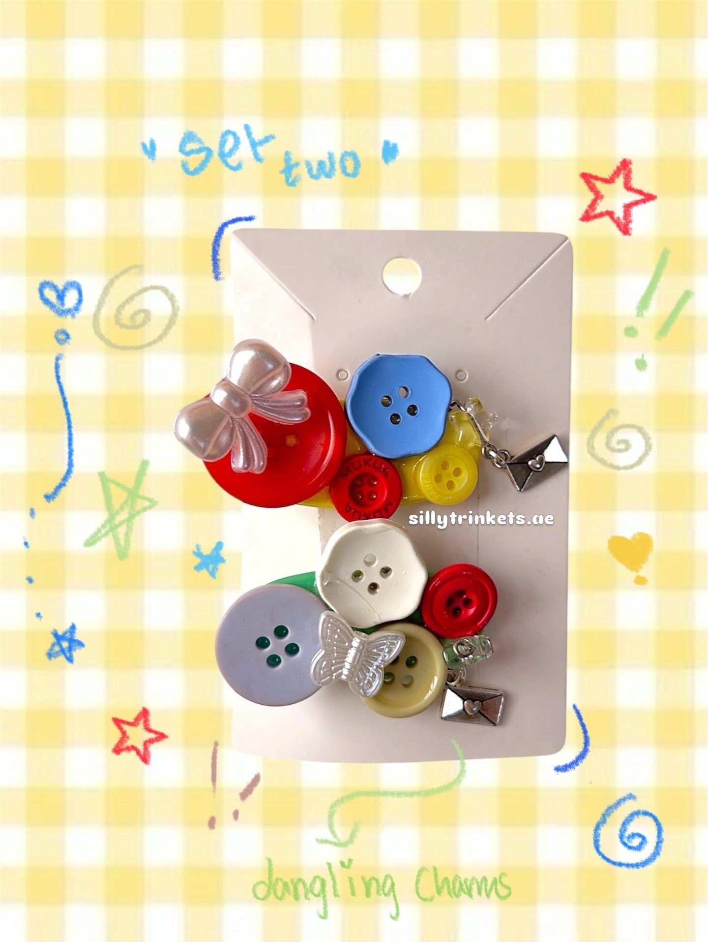 Button hairclips sets 🍡