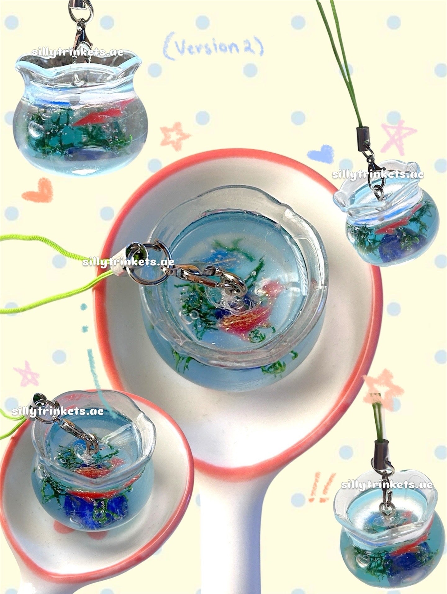 Tiny Fishbowl Charm Keychains ₊˚🐟⋆