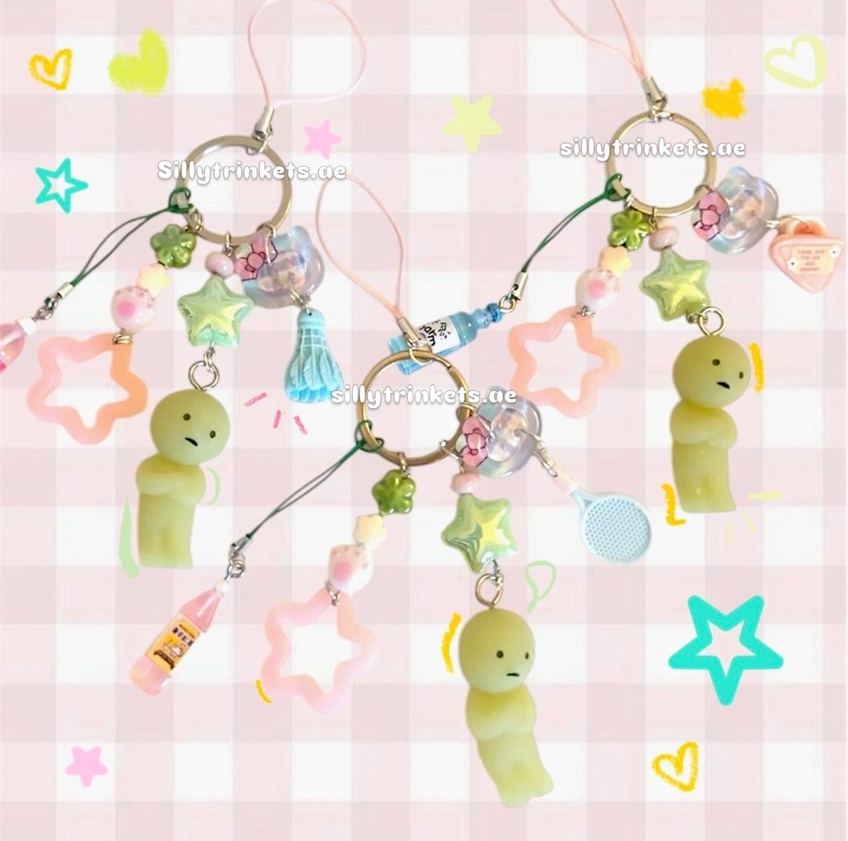 🍥LIMITED BABY SMISKI PINK KEYCHAINS ⭐️🍡☘️