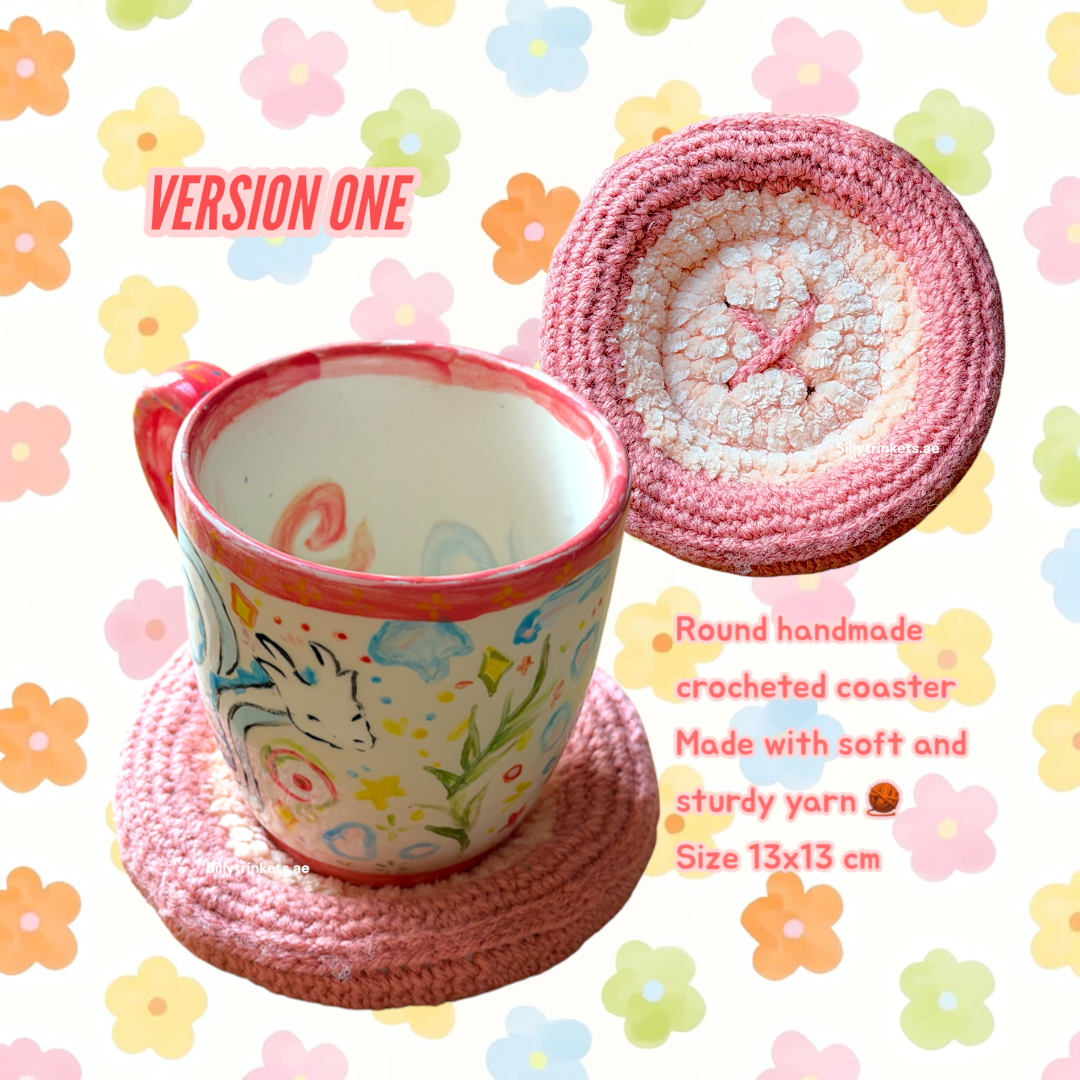 Button crocheted coasters 💗‼️