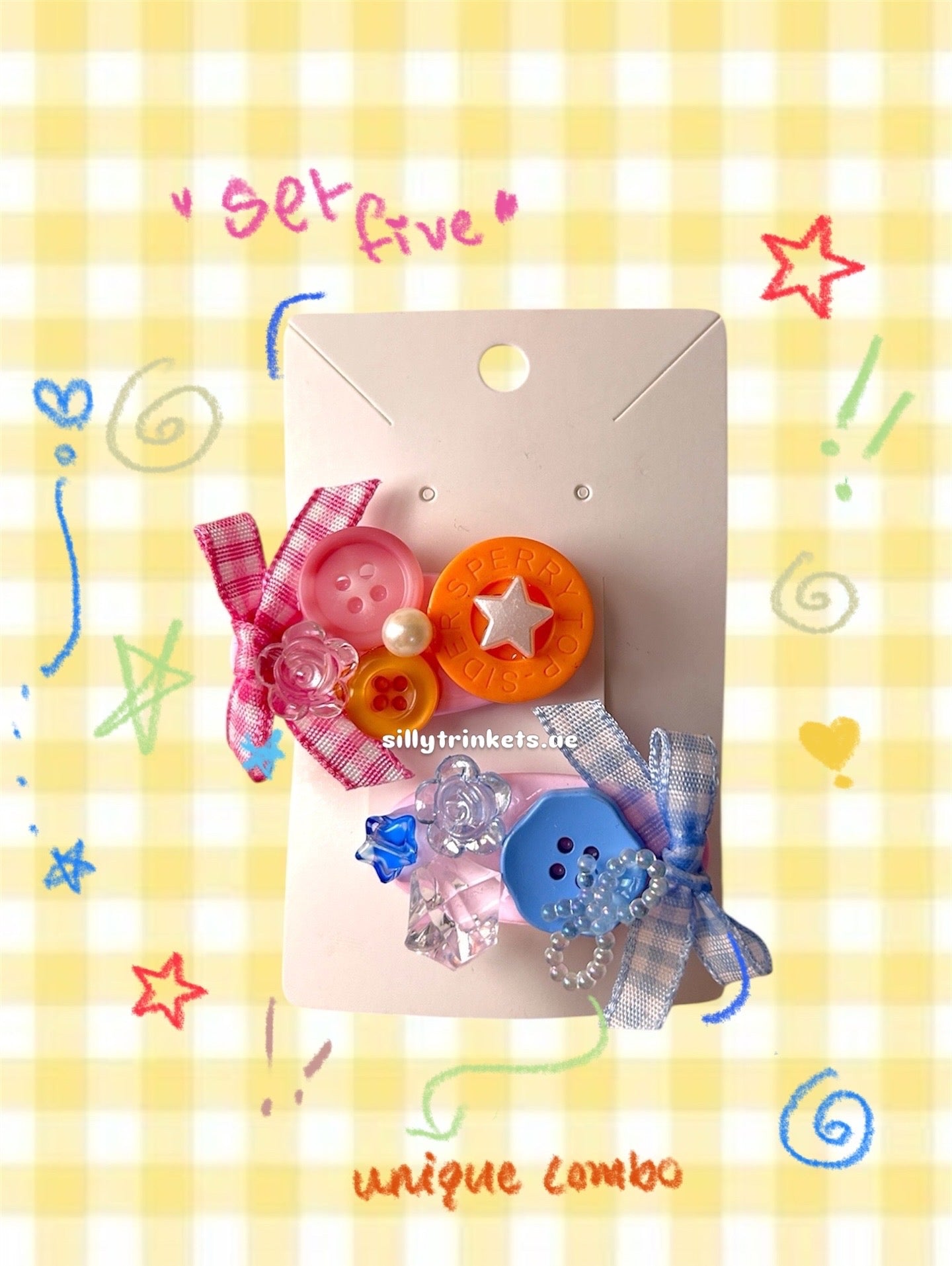 Button hairclips sets 🍡
