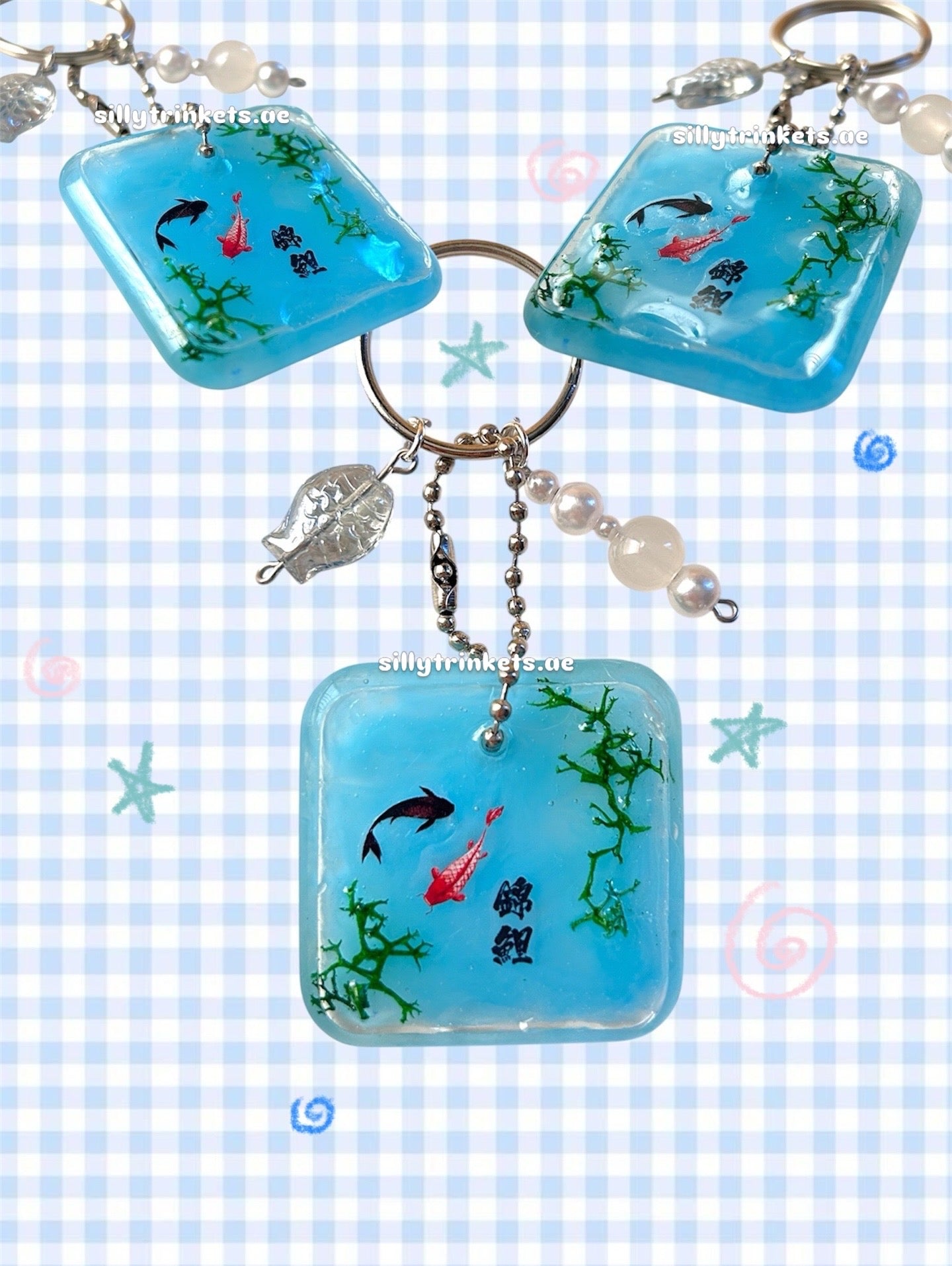 Resin koi pond keychain °‧ 𓆝 𓆟 𓆞 ·｡