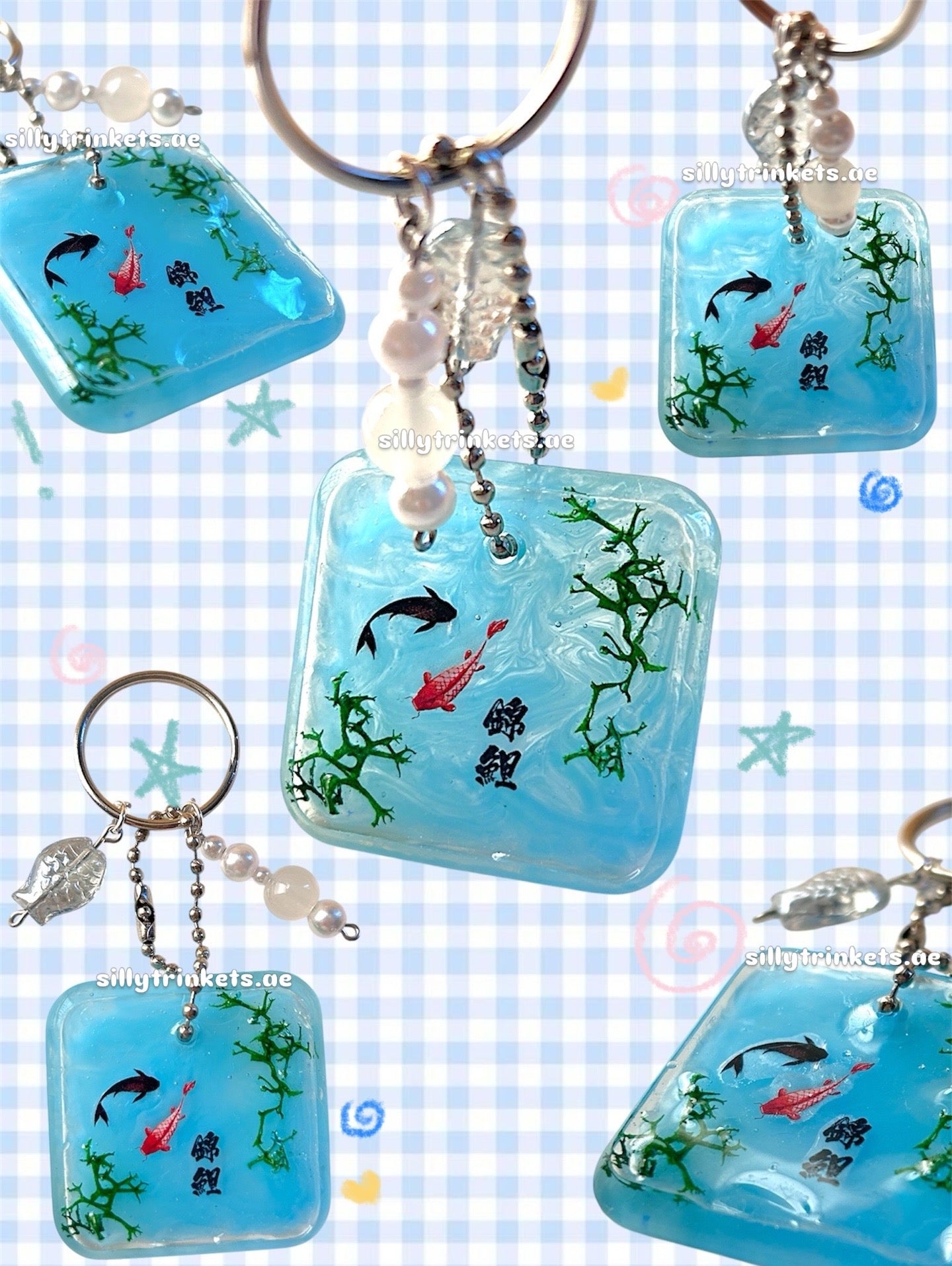 Resin koi pond keychain °‧ 𓆝 𓆟 𓆞 ·｡