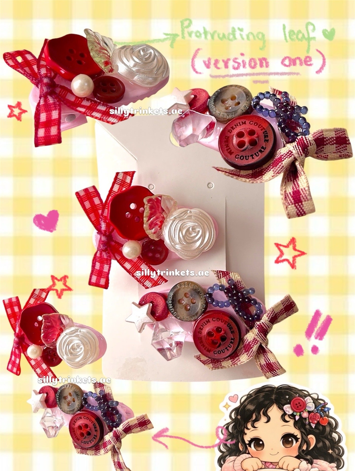Button hairclips sets 🍡