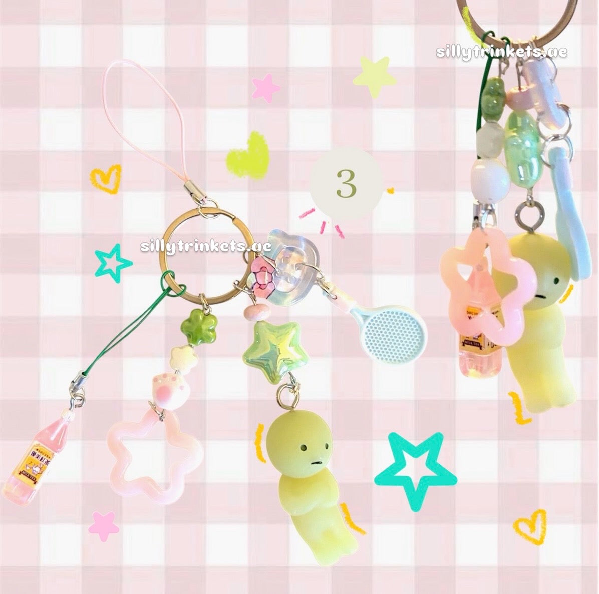 🍥LIMITED BABY SMISKI PINK KEYCHAINS ⭐️🍡☘️