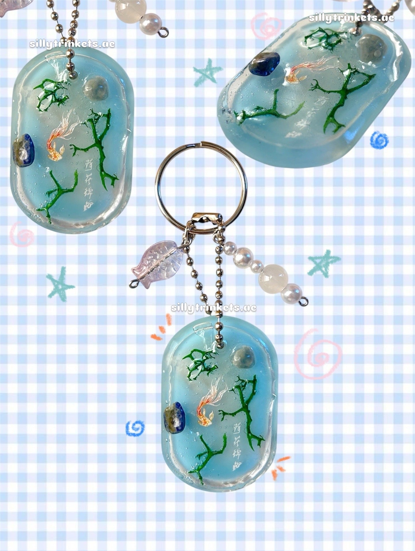 Resin koi pond keychain °‧ 𓆝 𓆟 𓆞 ·｡