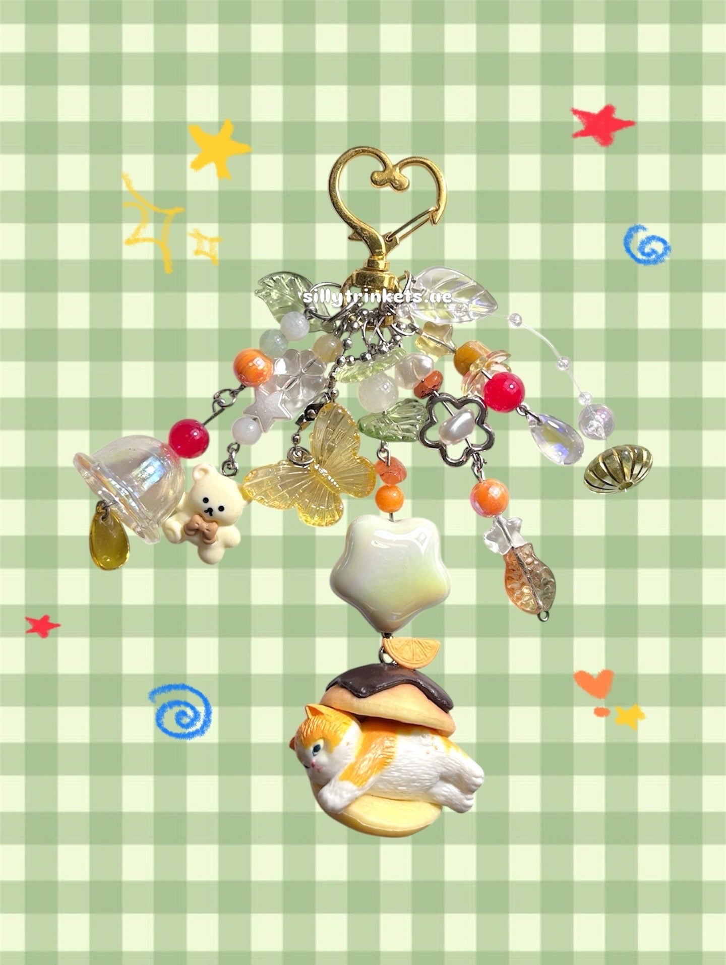 Sleepy Kitty Charm Keychains /ᐠ - ˕ -マ Ⳋ
