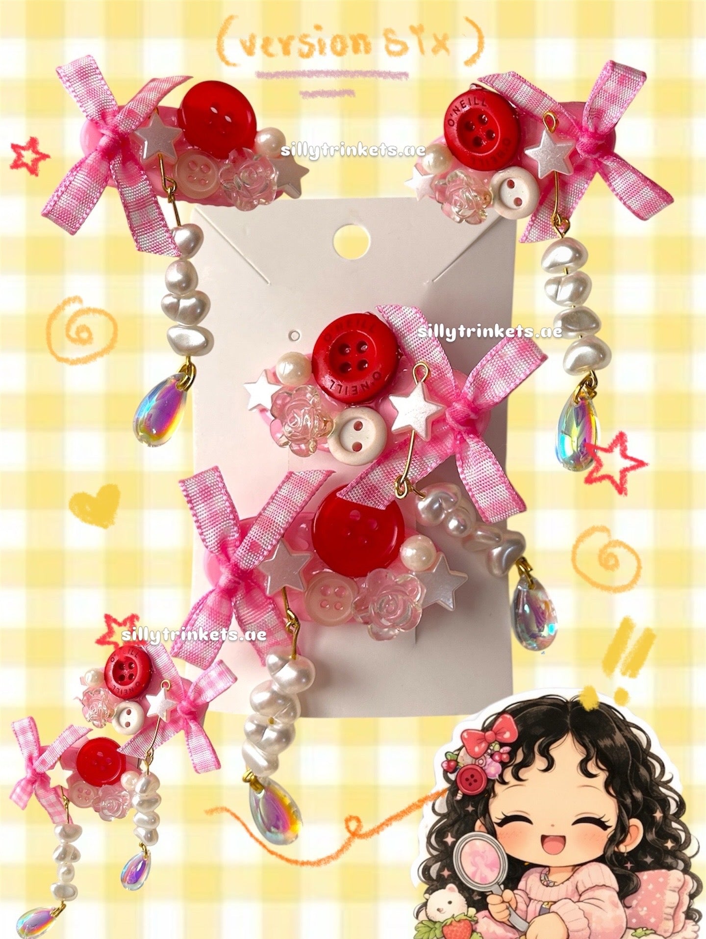Button hairclips sets 🍡
