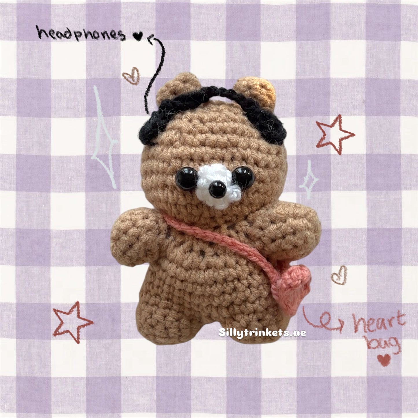 crocheted mini teddy bear <3