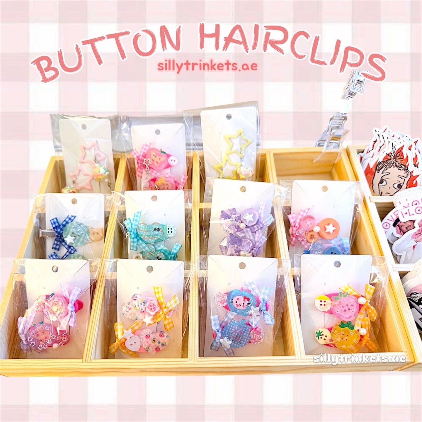 Button hairclips ✨💗